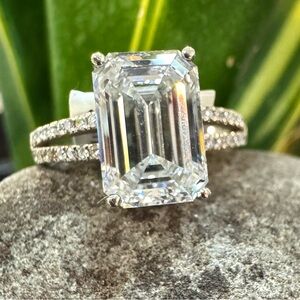 E.DeHaven 3.02Ct LAB GIA Emrald Cut Diamond Ring